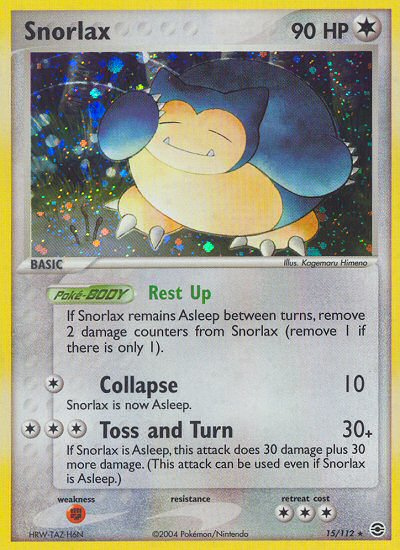 Snorlax (15/112) [EX: FireRed & LeafGreen] | Jomio and Rueliete's Cards and Comics