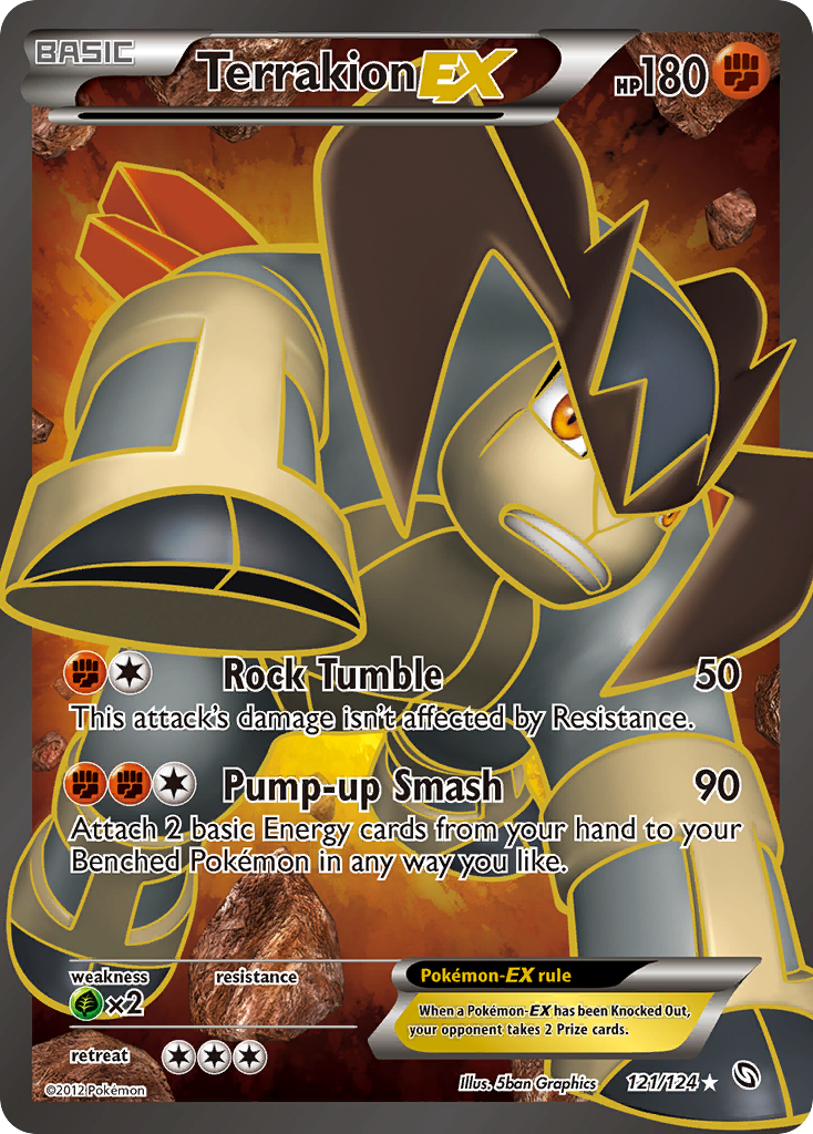 Terrakion EX (121/124) [Black & White: Dragons Exalted] | Jomio and Rueliete's Cards and Comics