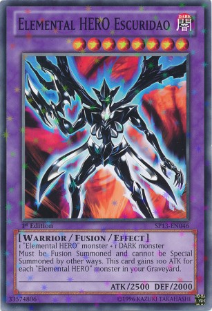 Elemental HERO Escuridao [SP13-EN046] Starfoil Rare | Jomio and Rueliete's Cards and Comics