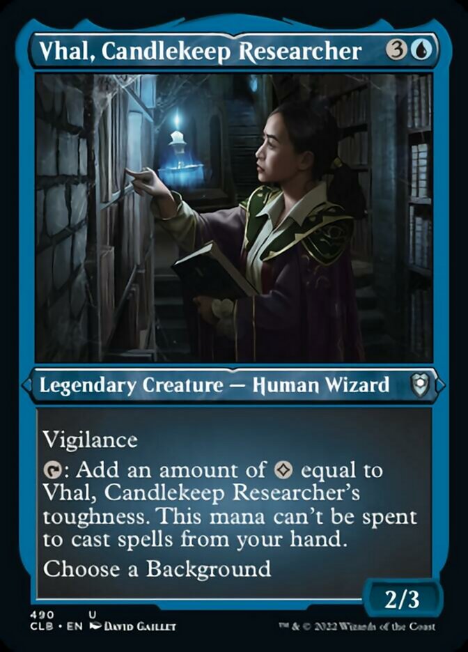 Vhal, Candlekeep Researcher (Foil Etched) [Commander Legends: Battle for Baldur's Gate] | Jomio and Rueliete's Cards and Comics