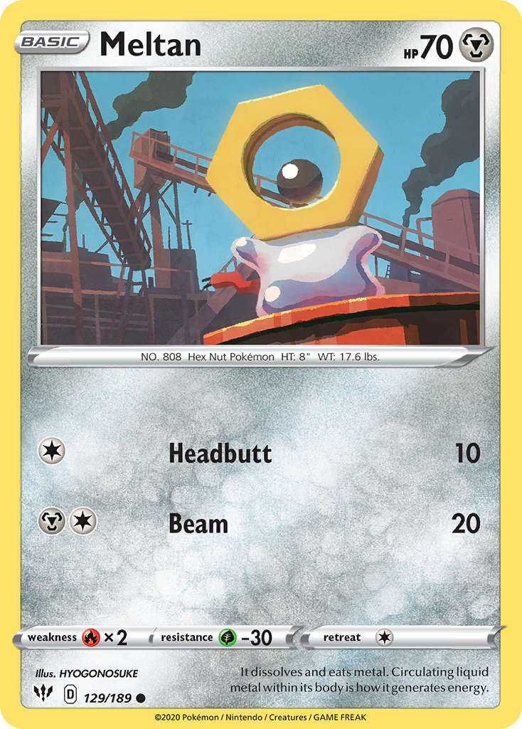 Meltan (129/189) [Sword & Shield: Darkness Ablaze] | Jomio and Rueliete's Cards and Comics