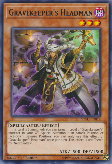 Gravekeeper's Headman [SOFU-EN012] Rare | Jomio and Rueliete's Cards and Comics