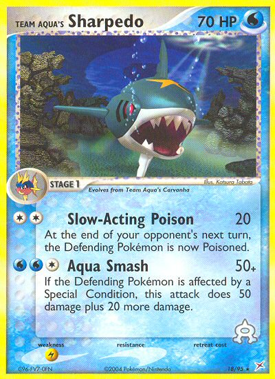 Team Aqua's Sharpedo (18/95) [EX: Team Magma vs Team Aqua] | Jomio and Rueliete's Cards and Comics