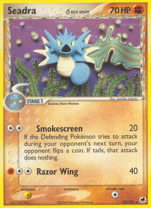 Seadra (22/101) (Delta Species) [EX: Dragon Frontiers] | Jomio and Rueliete's Cards and Comics