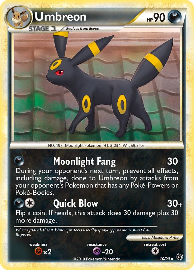 Umbreon (10/90) (Cracked Ice Holo) (Theme Deck Exclusive) [HeartGold & SoulSilver: Undaunted] | Jomio and Rueliete's Cards and Comics