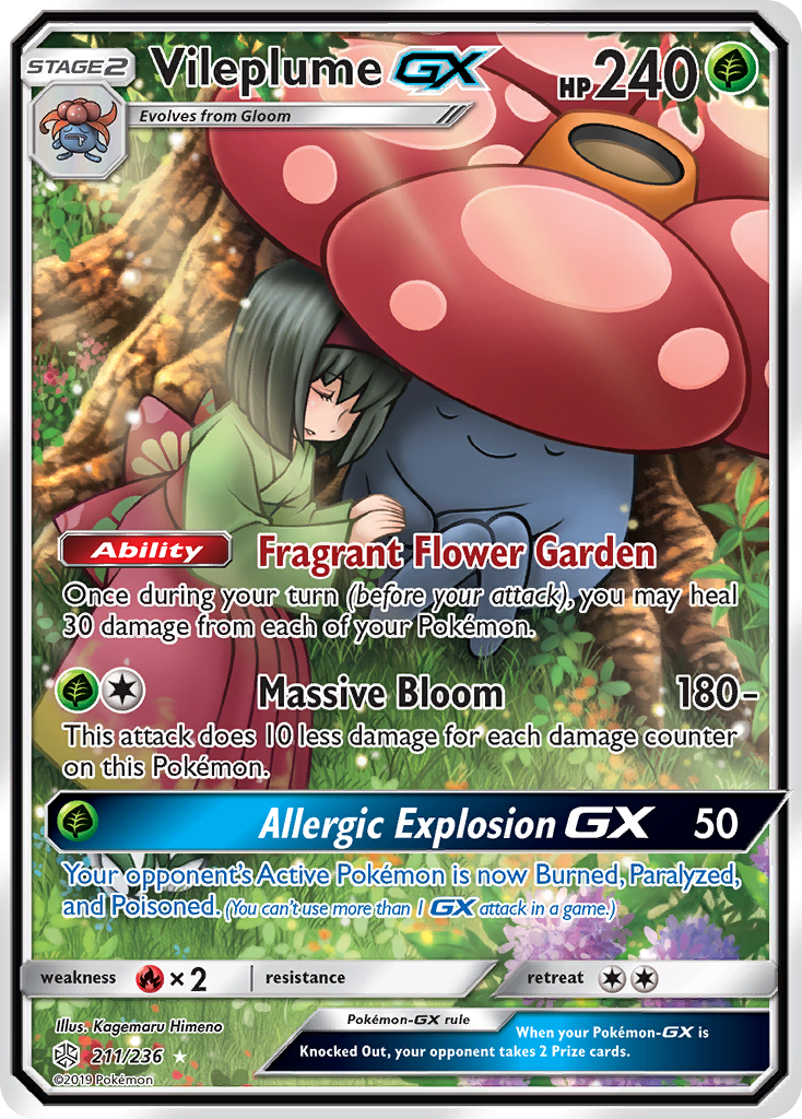 Vileplume GX (211/236) [Sun & Moon: Cosmic Eclipse] | Jomio and Rueliete's Cards and Comics
