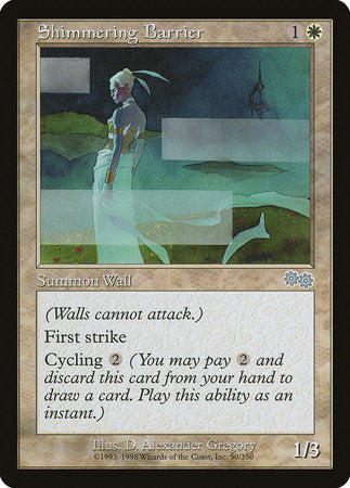 Shimmering Barrier [Urza's Saga] | Jomio and Rueliete's Cards and Comics