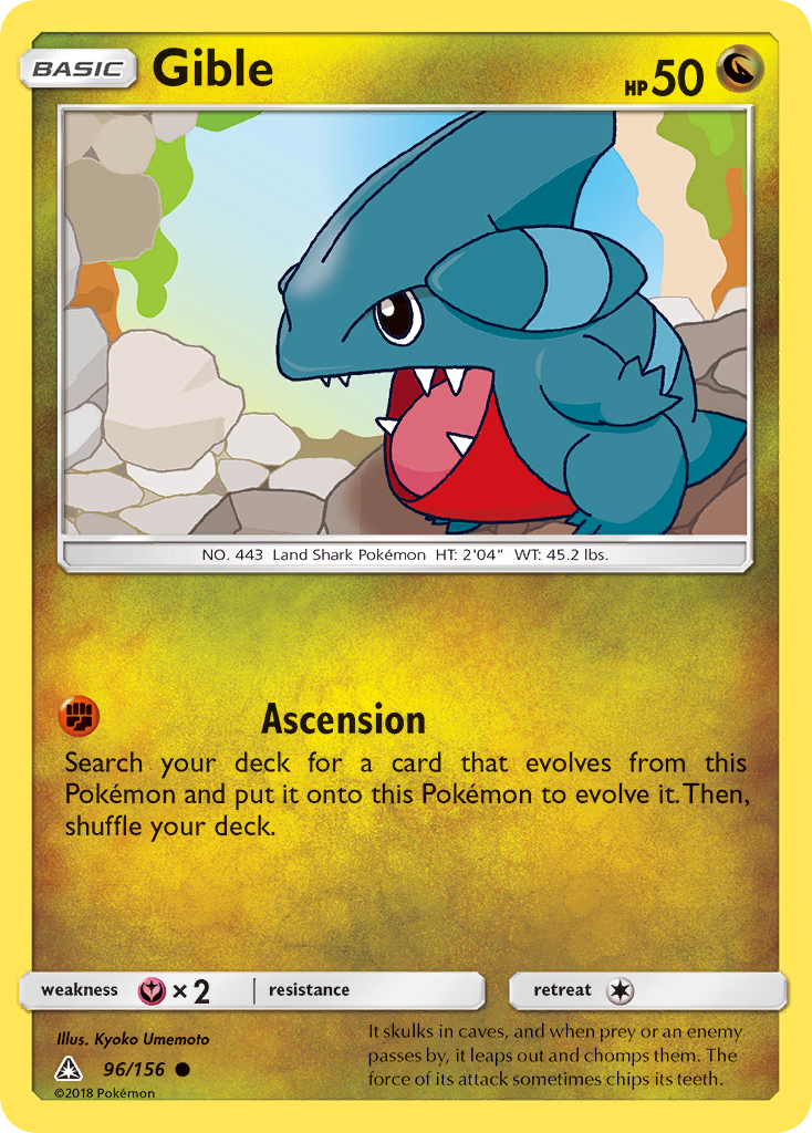 Gible (96/156) [Sun & Moon: Ultra Prism] | Jomio and Rueliete's Cards and Comics