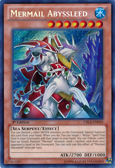 Mermail Abyssleed [CBLZ-EN034] Secret Rare | Jomio and Rueliete's Cards and Comics