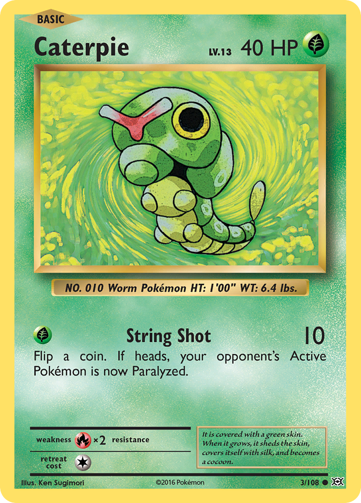 Caterpie (3/108) [XY: Evolutions] | Jomio and Rueliete's Cards and Comics