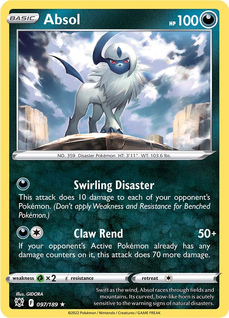 Absol (097/189) (Theme Deck Exclusive) [Sword & Shield: Astral Radiance] | Jomio and Rueliete's Cards and Comics
