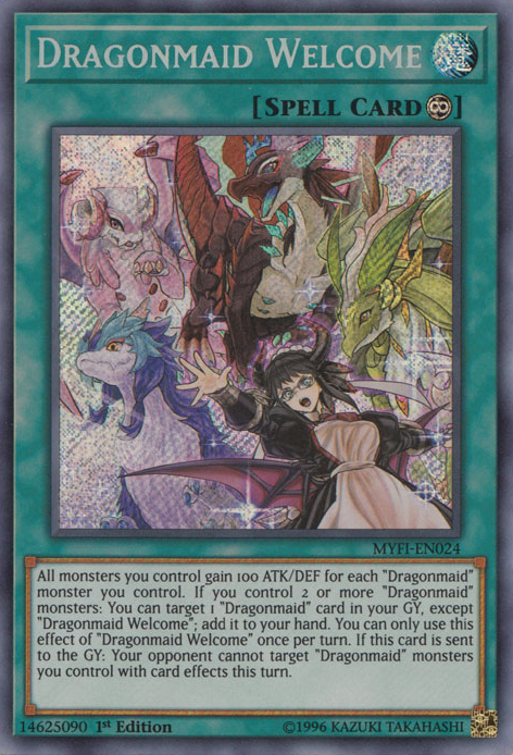 Dragonmaid Welcome [MYFI-EN024] Secret Rare | Jomio and Rueliete's Cards and Comics