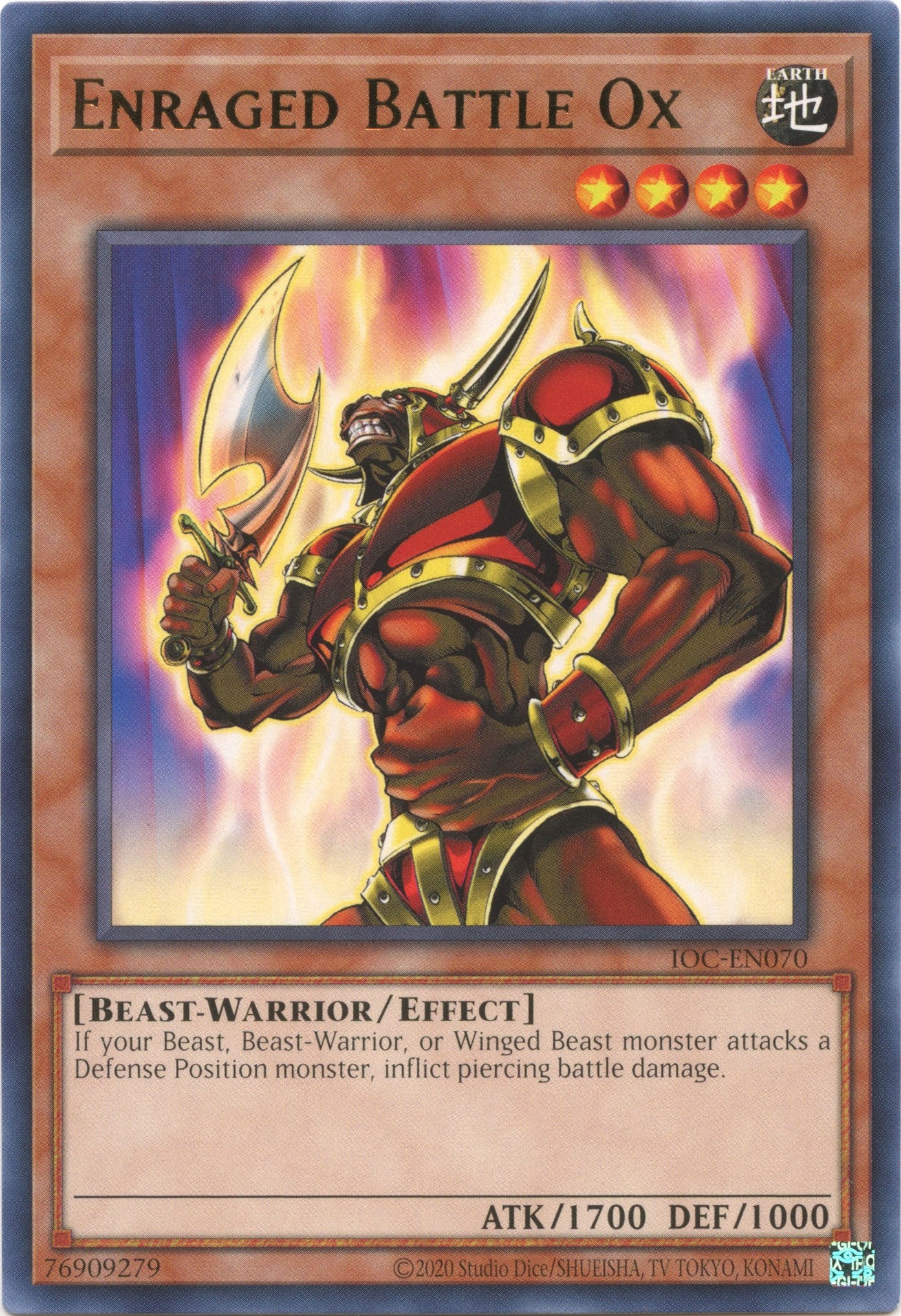 Enraged Battle Ox (25th Anniversary) [IOC-EN070] Rare | Jomio and Rueliete's Cards and Comics