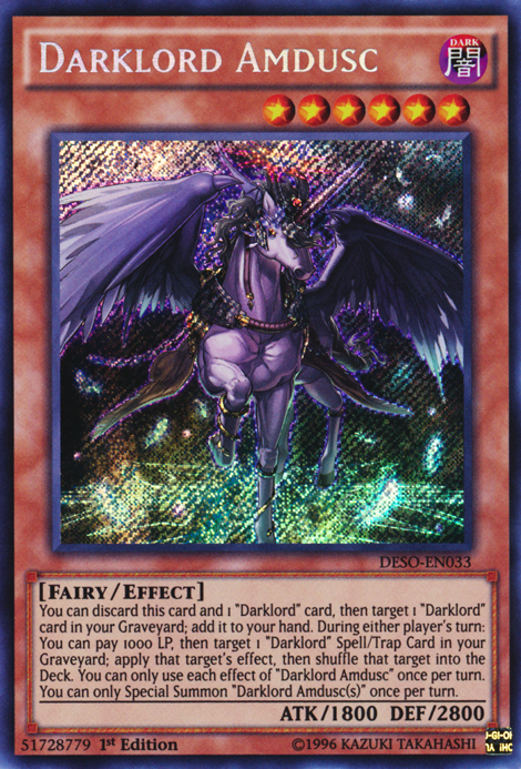 Darklord Amdusc [DESO-EN033] Secret Rare | Jomio and Rueliete's Cards and Comics