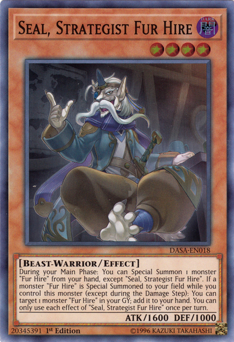 Seal, Strategist Fur Hire [DASA-EN018] Super Rare | Jomio and Rueliete's Cards and Comics
