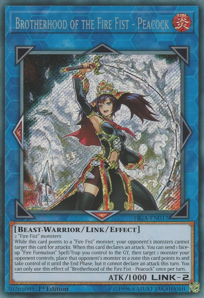 Brotherhood of the Fire Fist - Peacock [FIGA-EN017] Secret Rare | Jomio and Rueliete's Cards and Comics