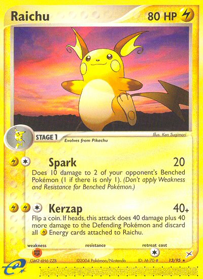 Raichu (13/95) [EX: Team Magma vs Team Aqua] | Jomio and Rueliete's Cards and Comics
