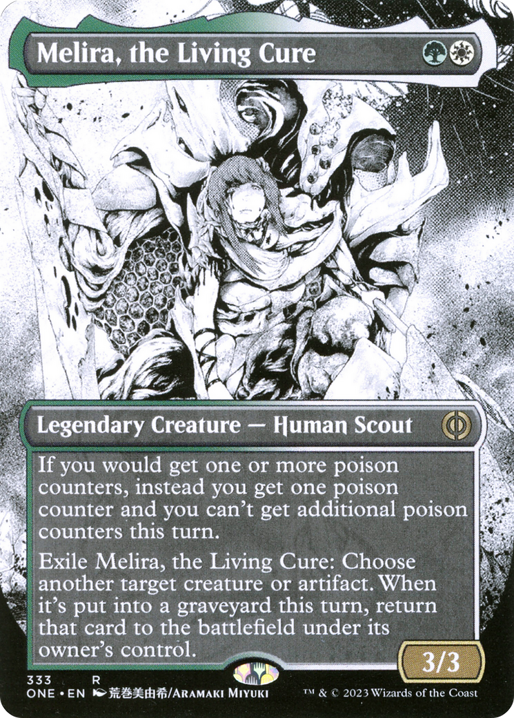 Melira, the Living Cure (Borderless Manga) [Phyrexia: All Will Be One] | Jomio and Rueliete's Cards and Comics