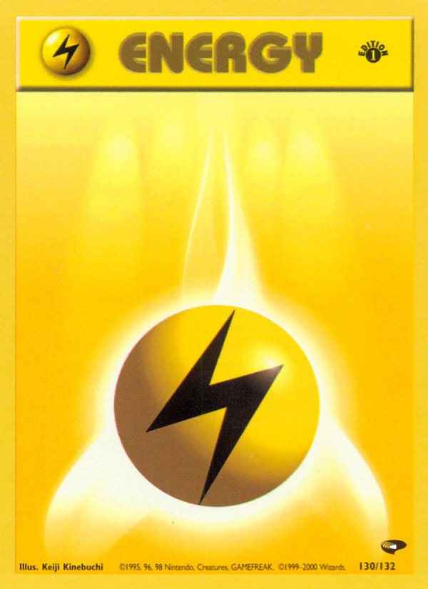 Lightning Energy (130/132) [Gym Challenge 1st Edition] | Jomio and Rueliete's Cards and Comics
