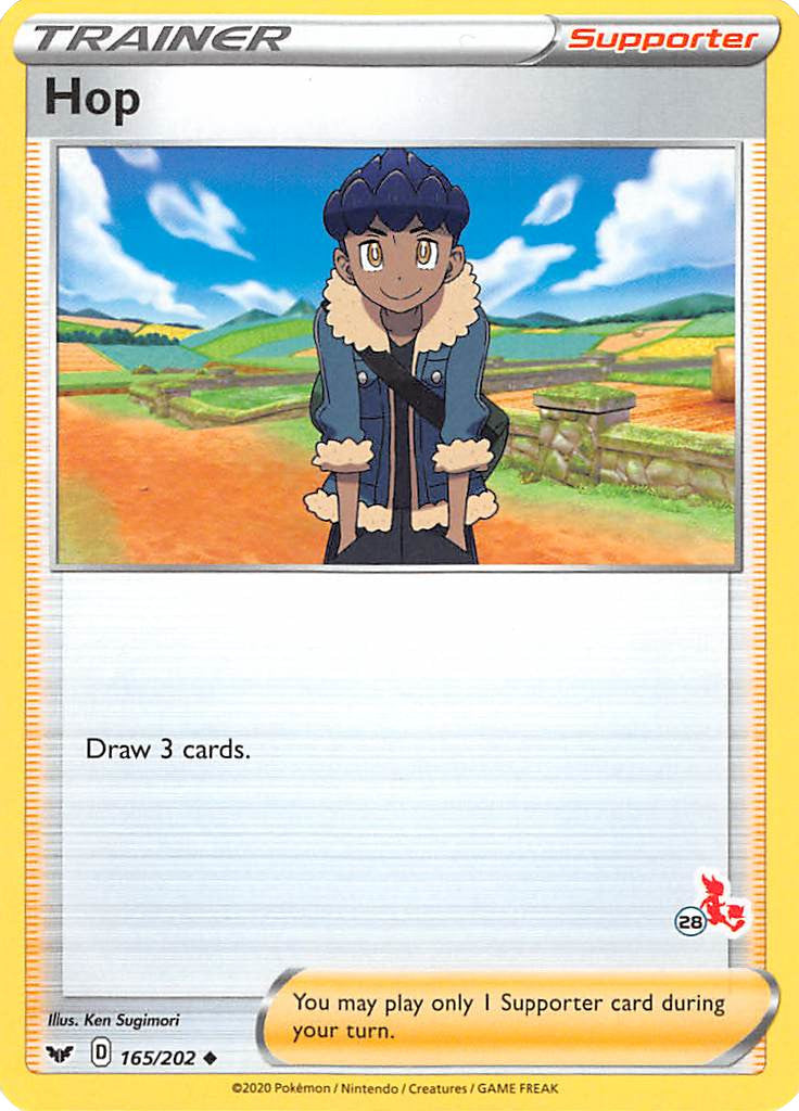 Hop (165/202) (Cinderace Stamp #28) [Battle Academy 2022] | Jomio and Rueliete's Cards and Comics