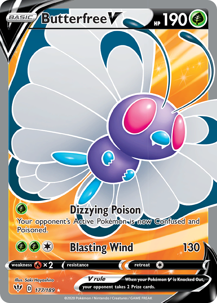 Butterfree V (177/189) [Sword & Shield: Darkness Ablaze] | Jomio and Rueliete's Cards and Comics