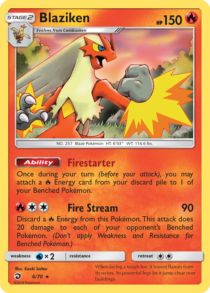 Blaziken (6/70) [Sun & Moon: Dragon Majesty] | Jomio and Rueliete's Cards and Comics