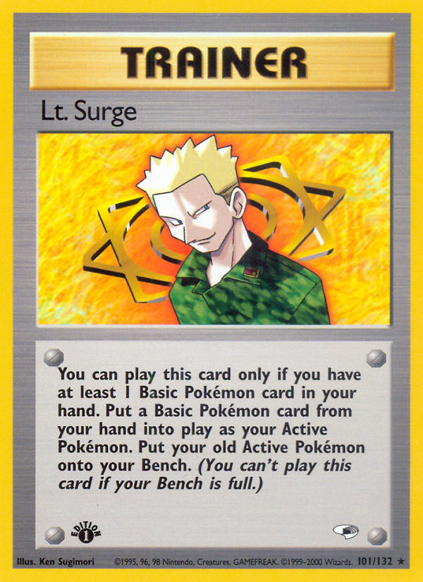 Lt. Surge (101/132) [Gym Heroes 1st Edition] | Jomio and Rueliete's Cards and Comics