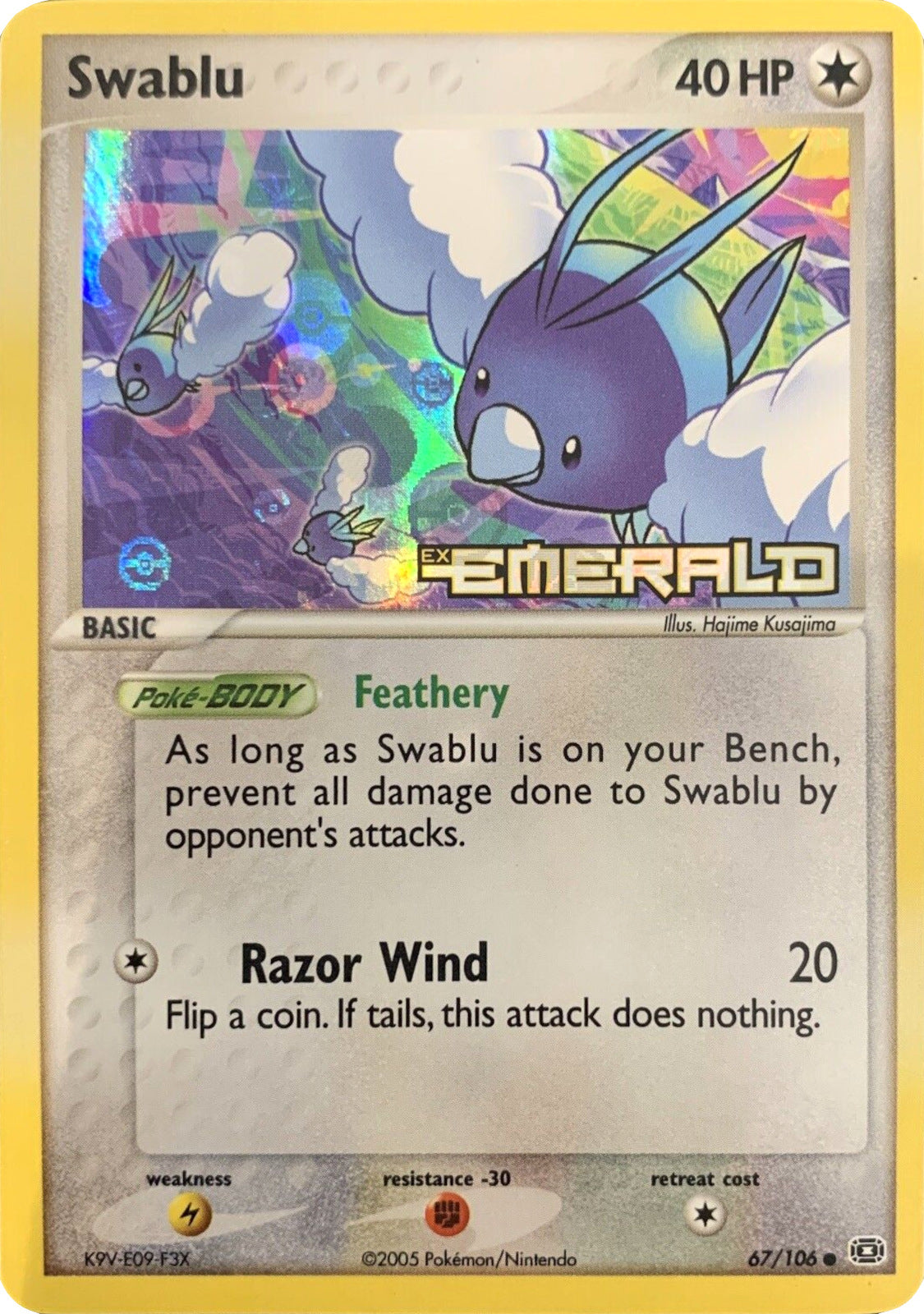 Swablu (67/106) (Stamped) [EX: Emerald] | Jomio and Rueliete's Cards and Comics