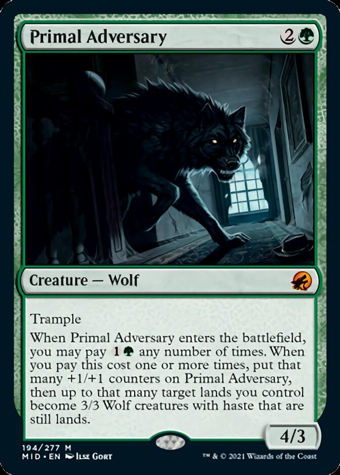 Primal Adversary [Innistrad: Midnight Hunt] | Jomio and Rueliete's Cards and Comics