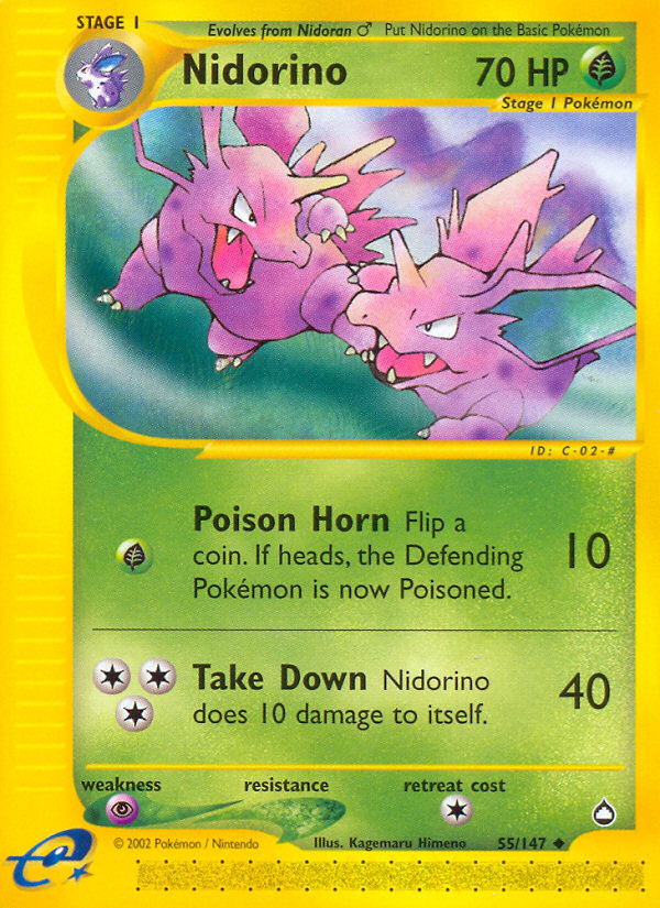 Nidorino (55/147) [Aquapolis] | Jomio and Rueliete's Cards and Comics