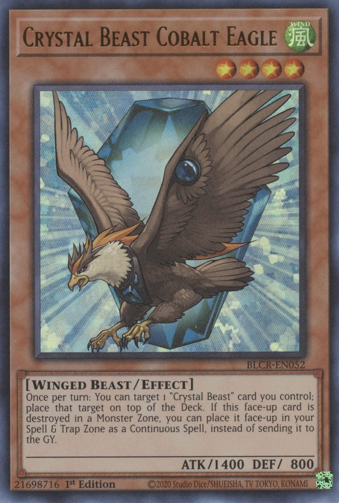 Crystal Beast Cobalt Eagle [BLCR-EN052] Ultra Rare | Jomio and Rueliete's Cards and Comics