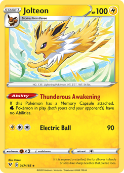 Jolteon (047/185) [Sword & Shield: Vivid Voltage] | Jomio and Rueliete's Cards and Comics