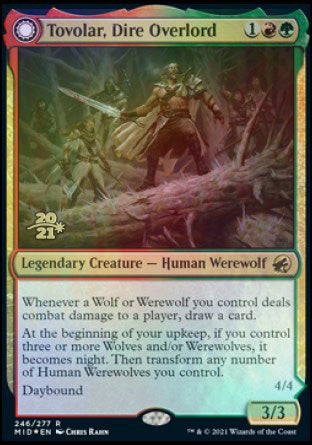 Tovolar, Dire Overlord // Tovolar, the Midnight Scourge [Innistrad: Midnight Hunt Prerelease Promos] | Jomio and Rueliete's Cards and Comics