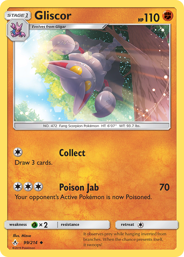 Gliscor (99/214) [Sun & Moon: Unbroken Bonds] | Jomio and Rueliete's Cards and Comics