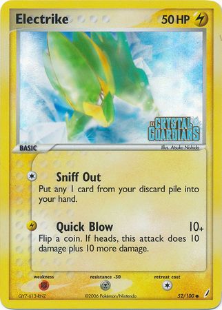 Electrike (52/100) (Stamped) [EX: Crystal Guardians] | Jomio and Rueliete's Cards and Comics