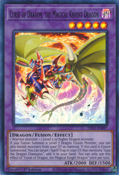 Curse of Dragon, the Magical Knight Dragon [DIFO-EN097] Super Rare | Jomio and Rueliete's Cards and Comics