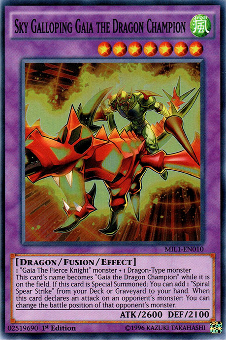Sky Galloping Gaia the Dragon Champion [MIL1-EN010] Super Rare | Jomio and Rueliete's Cards and Comics