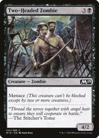 Two-Headed Zombie [Core Set 2019] | Jomio and Rueliete's Cards and Comics