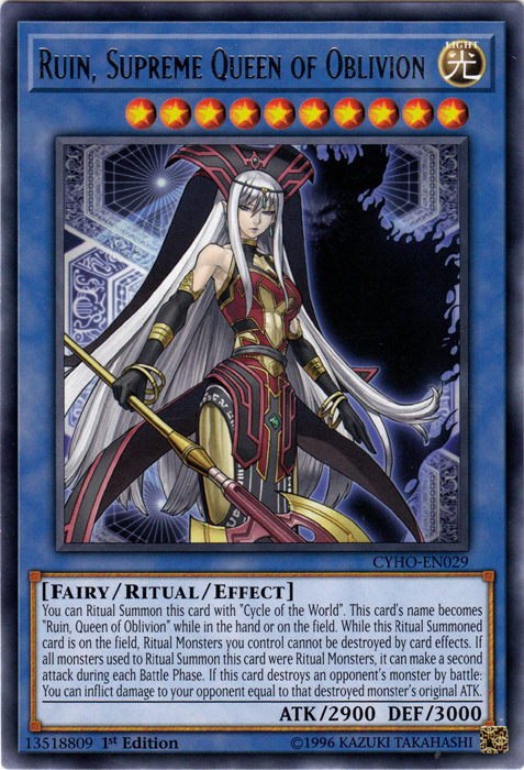 Ruin, Supreme Queen of Oblivion [CYHO-EN029] Rare | Jomio and Rueliete's Cards and Comics