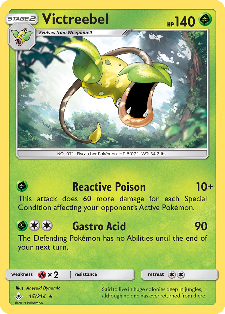 Victreebel (15/214) [Sun & Moon: Unbroken Bonds] | Jomio and Rueliete's Cards and Comics
