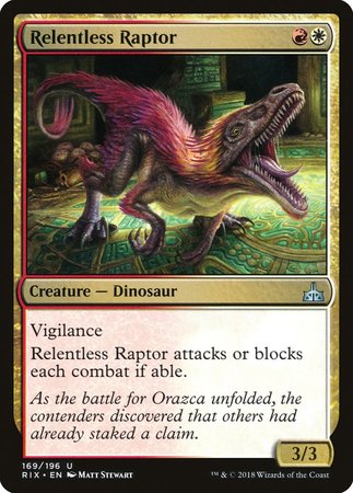 Relentless Raptor [Rivals of Ixalan] | Jomio and Rueliete's Cards and Comics