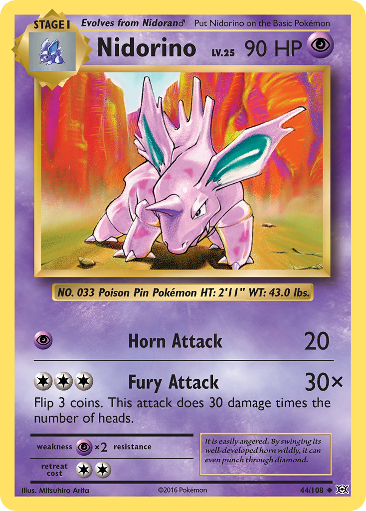 Nidorino (44/108) [XY: Evolutions] | Jomio and Rueliete's Cards and Comics