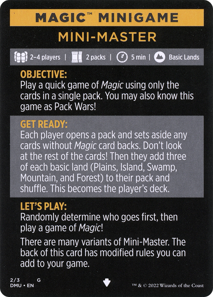 Mini-Master (Magic Minigame) [Commander Legends: Battle for Baldur's Gate Minigame] | Jomio and Rueliete's Cards and Comics