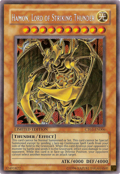Hamon, Lord of Striking Thunder [CT03-EN006] Secret Rare | Jomio and Rueliete's Cards and Comics