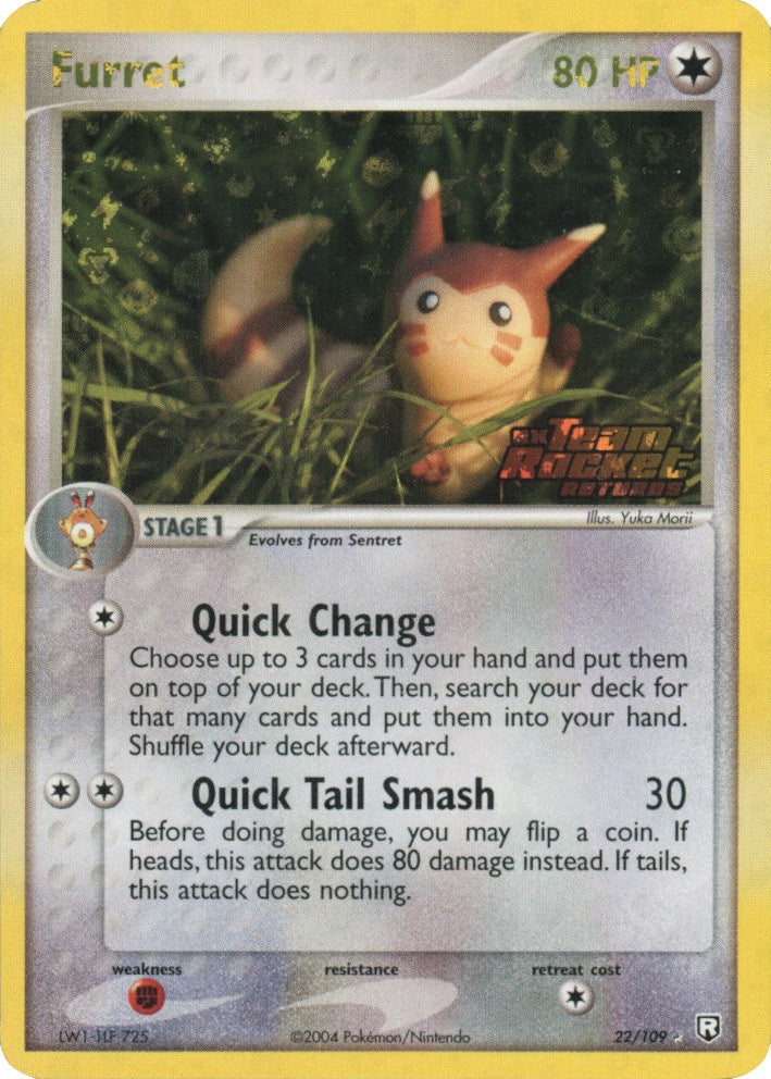 Furret (22/109) (Stamped) [EX: Team Rocket Returns] | Jomio and Rueliete's Cards and Comics