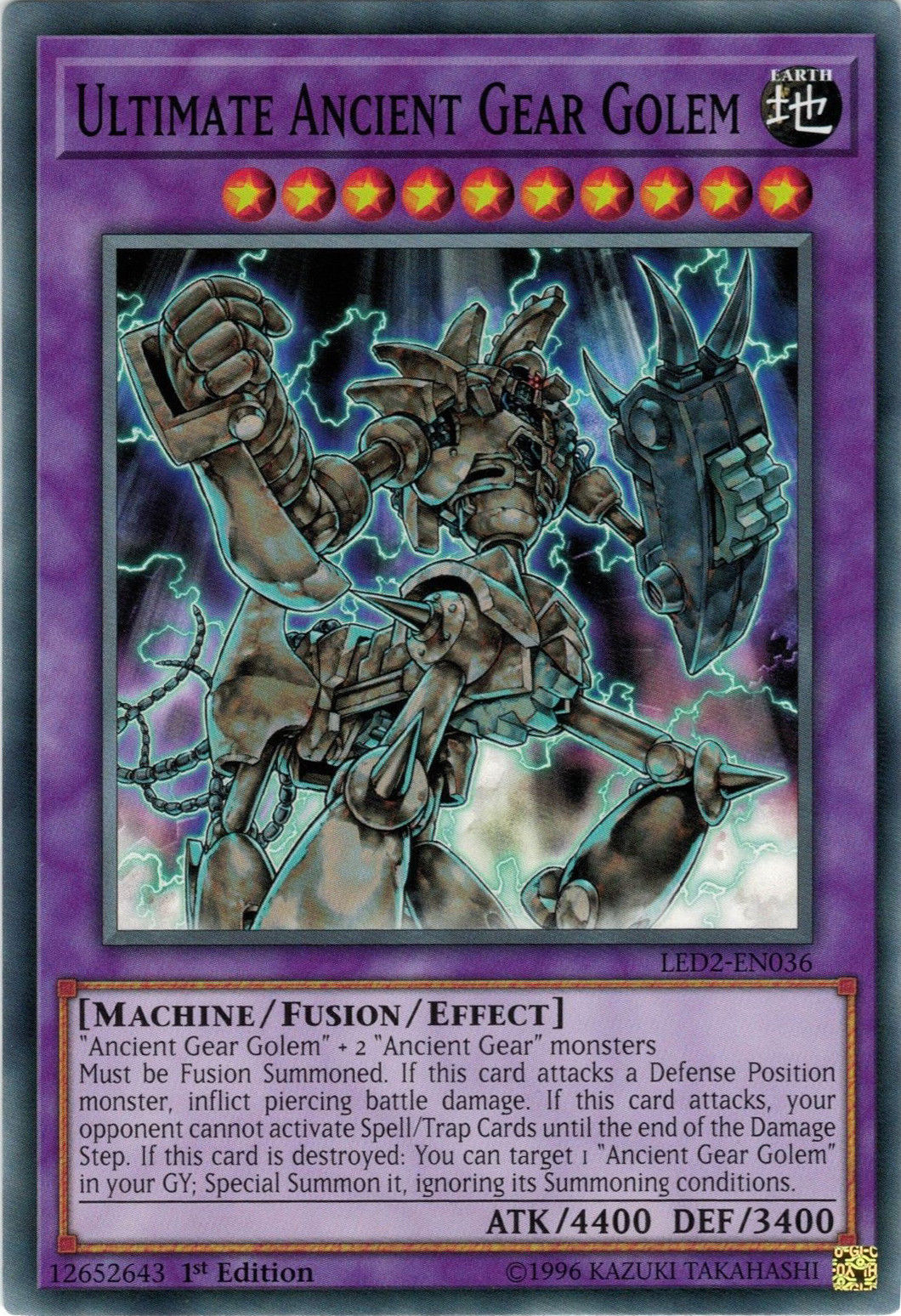 Ultimate Ancient Gear Golem [LED2-EN036] Common | Jomio and Rueliete's Cards and Comics