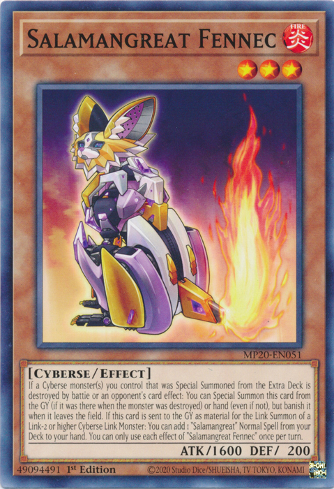 Salamangreat Fennec [MP20-EN051] Common | Jomio and Rueliete's Cards and Comics