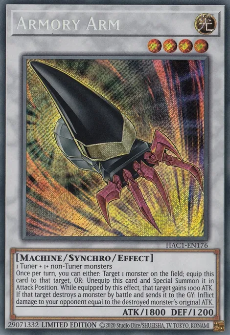 Armory Arm [HAC1-EN176] Secret Rare | Jomio and Rueliete's Cards and Comics