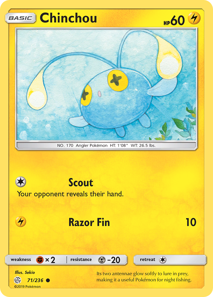 Chinchou (71/236) [Sun & Moon: Cosmic Eclipse] | Jomio and Rueliete's Cards and Comics