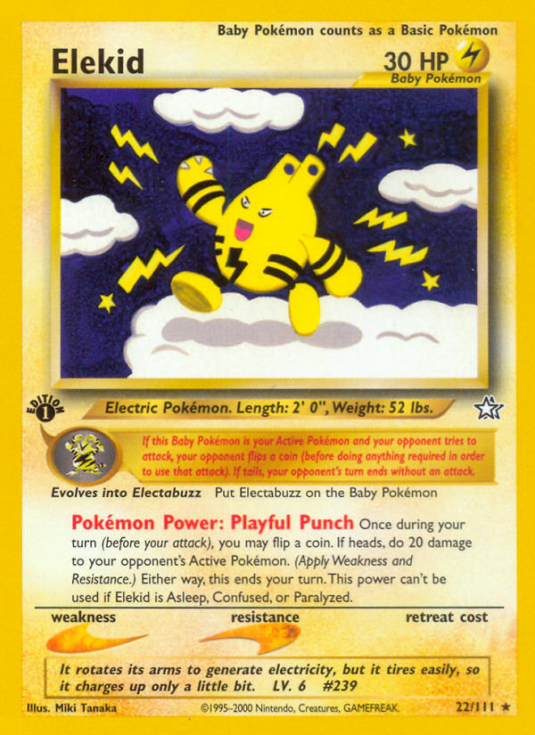 Elekid (22/111) [Neo Genesis 1st Edition] | Jomio and Rueliete's Cards and Comics